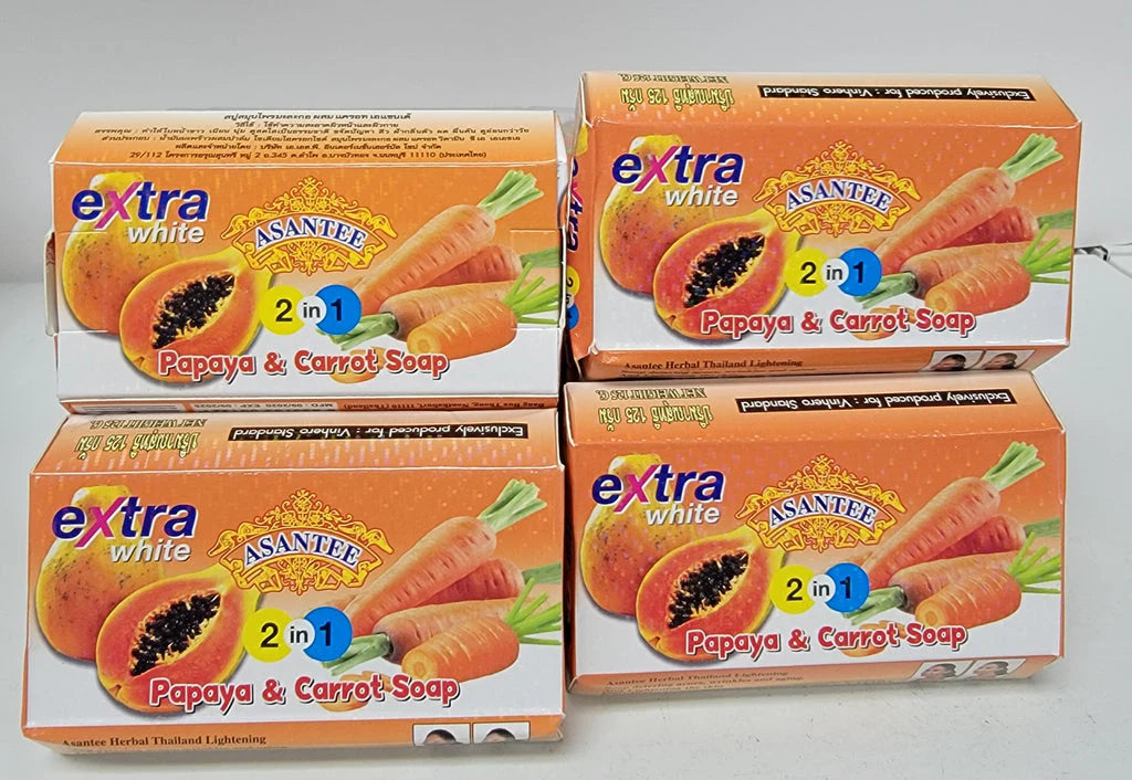 2x Nano Extra White Papaya & Cartot Soap Original 135g