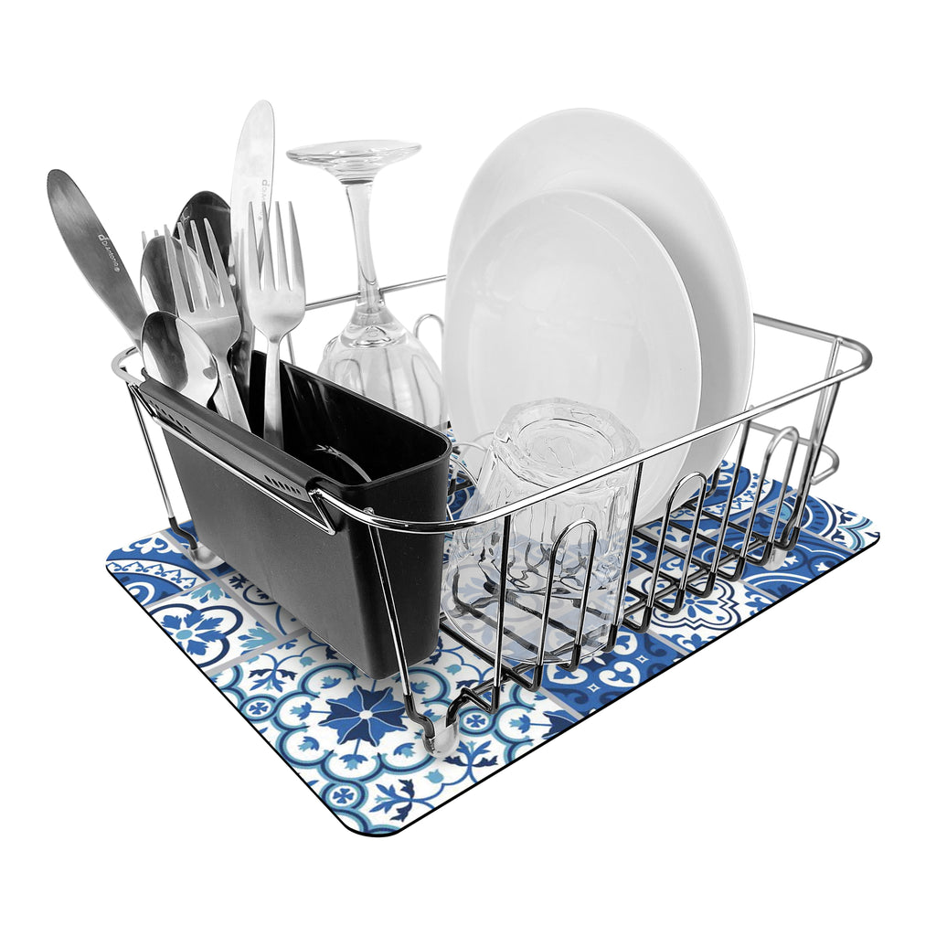Dish Mat Quick Dry 450x300mm Sparcia Blue Changing to Lemons In June