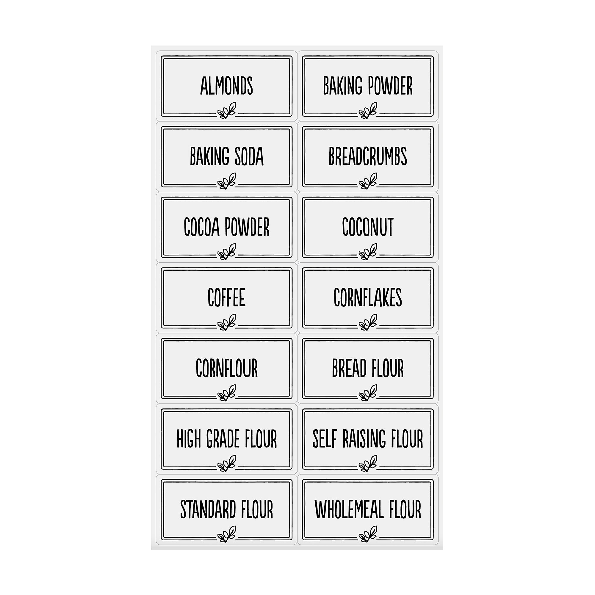 Di Antonio Pantry Labels Set of 56 White