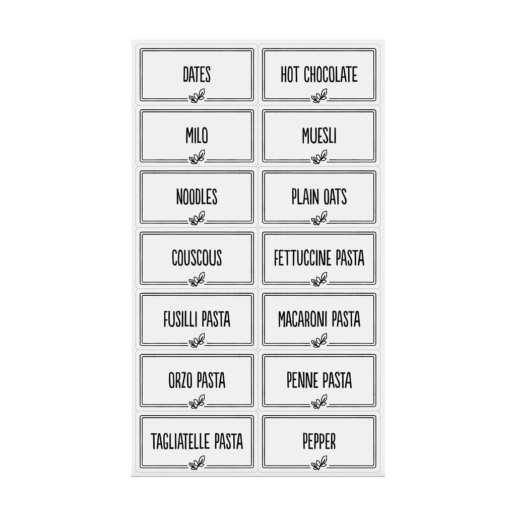 Di Antonio Pantry Labels Set of 56 White