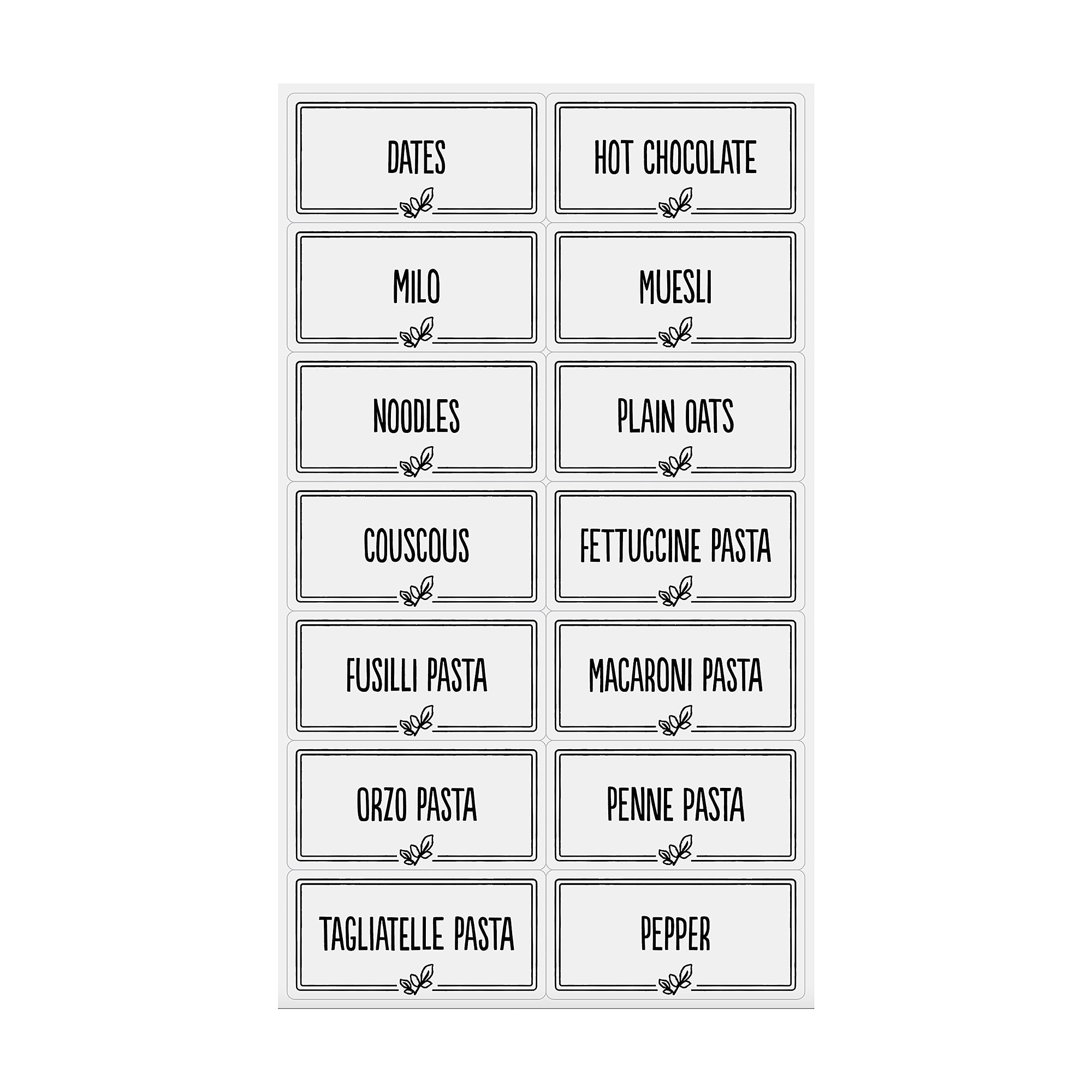 Di Antonio Pantry Labels Set of 56 White