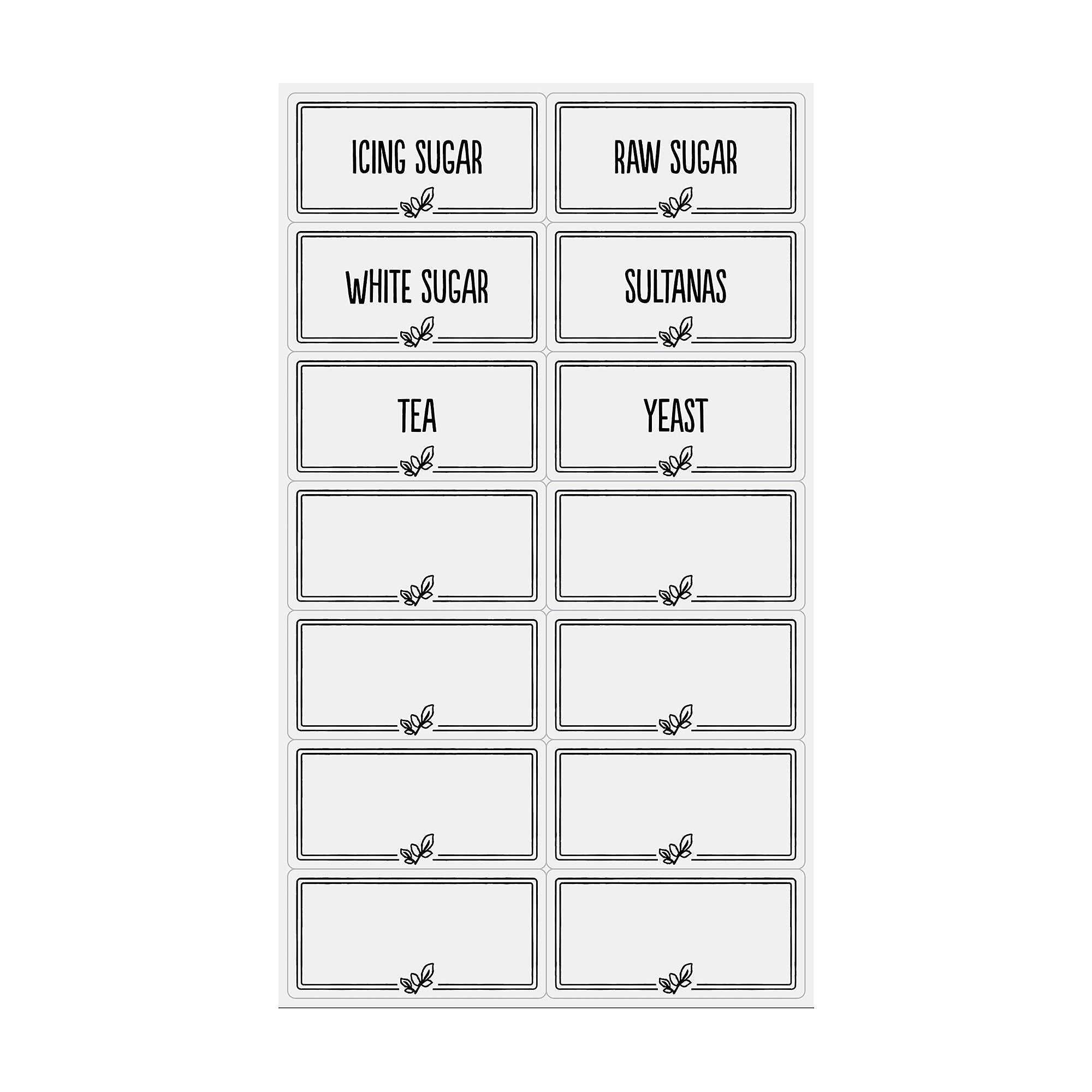Di Antonio Pantry Labels Set of 56 White