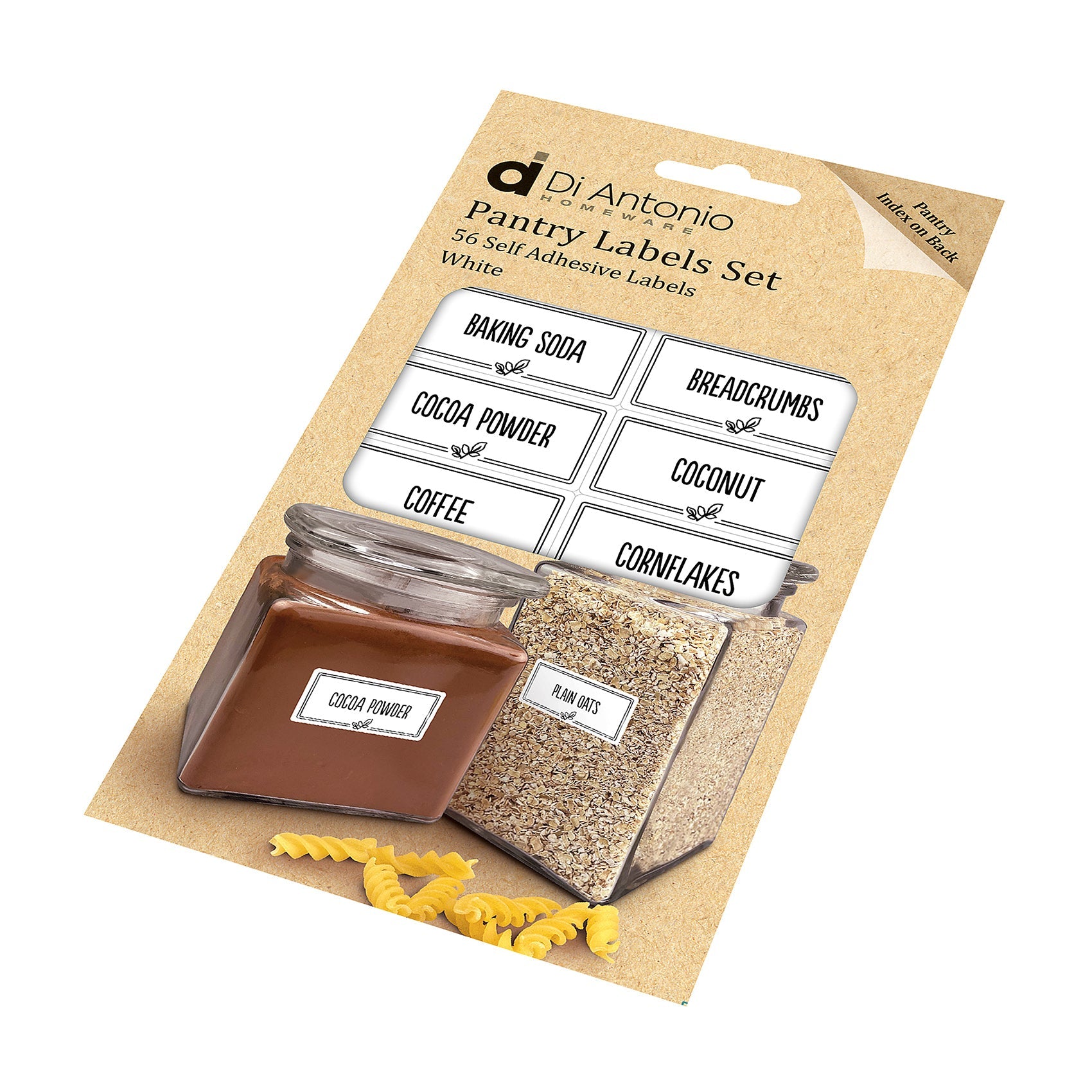 Di Antonio Pantry Labels Set of 56 White