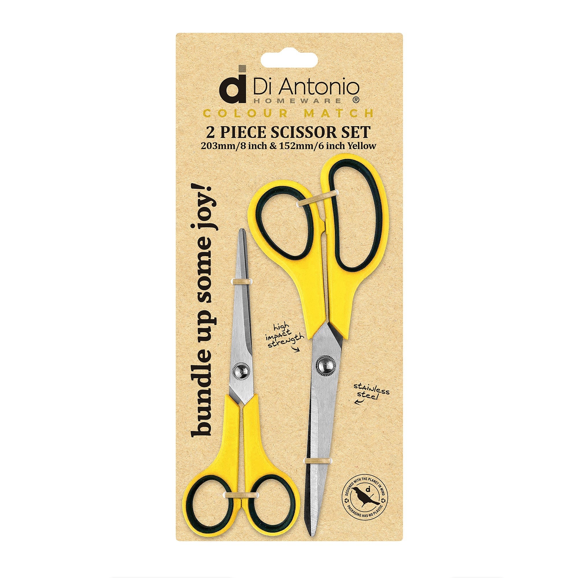Scissor Set 2pc 203mm (8") & 152mm (6") S/S Yellow