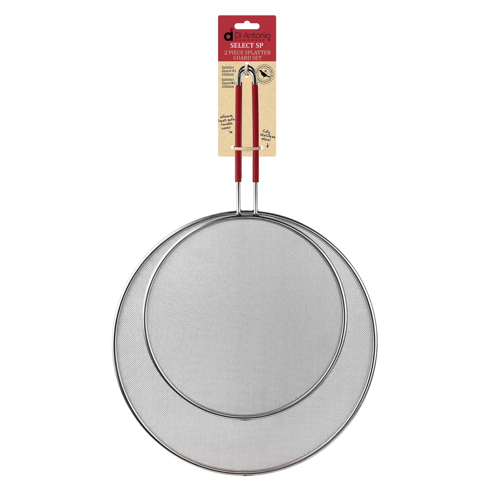 Splatter Guard Set 2 Pce 330mm & 250mm Red