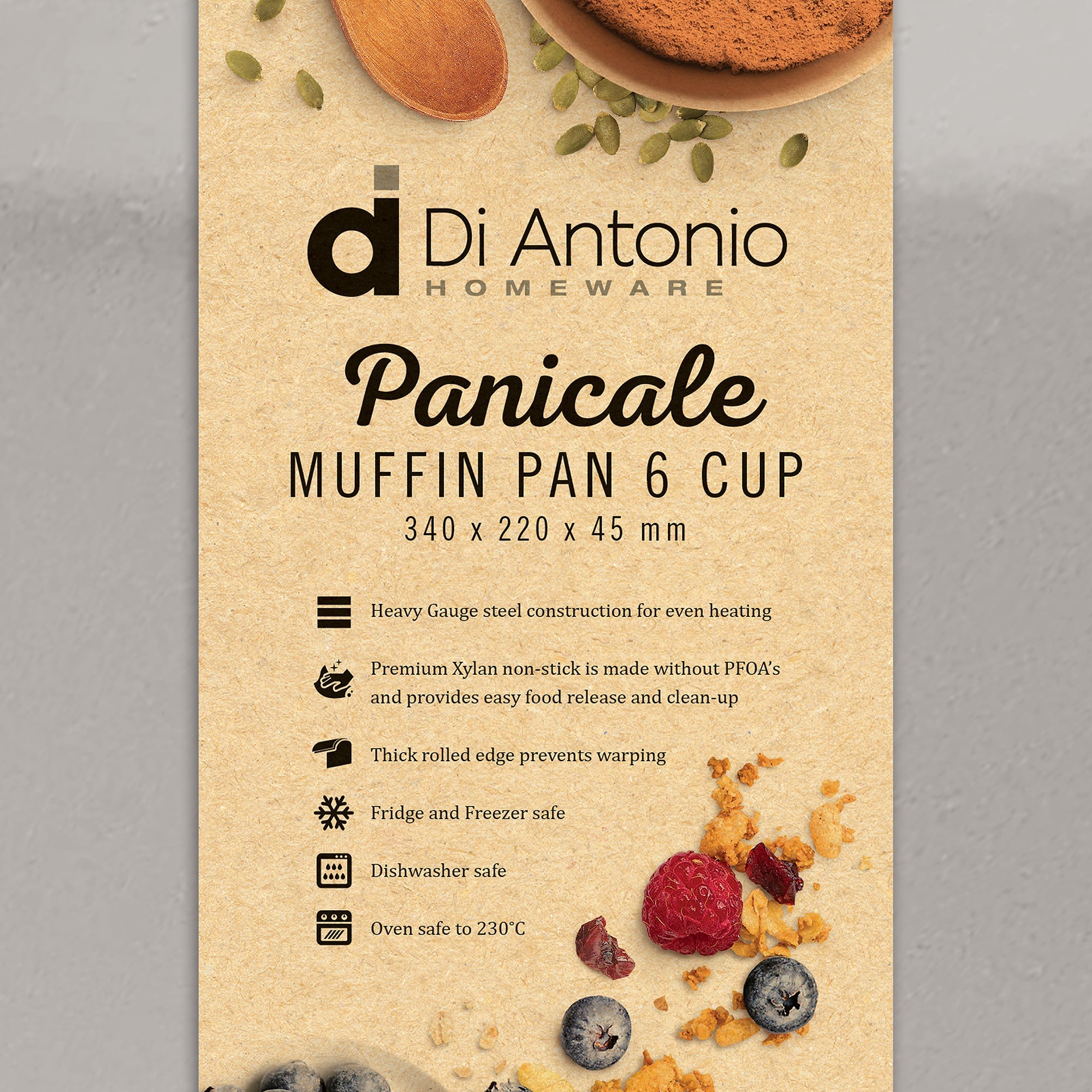 Muffin Pan 6 Cup Texas 340mm Panicale