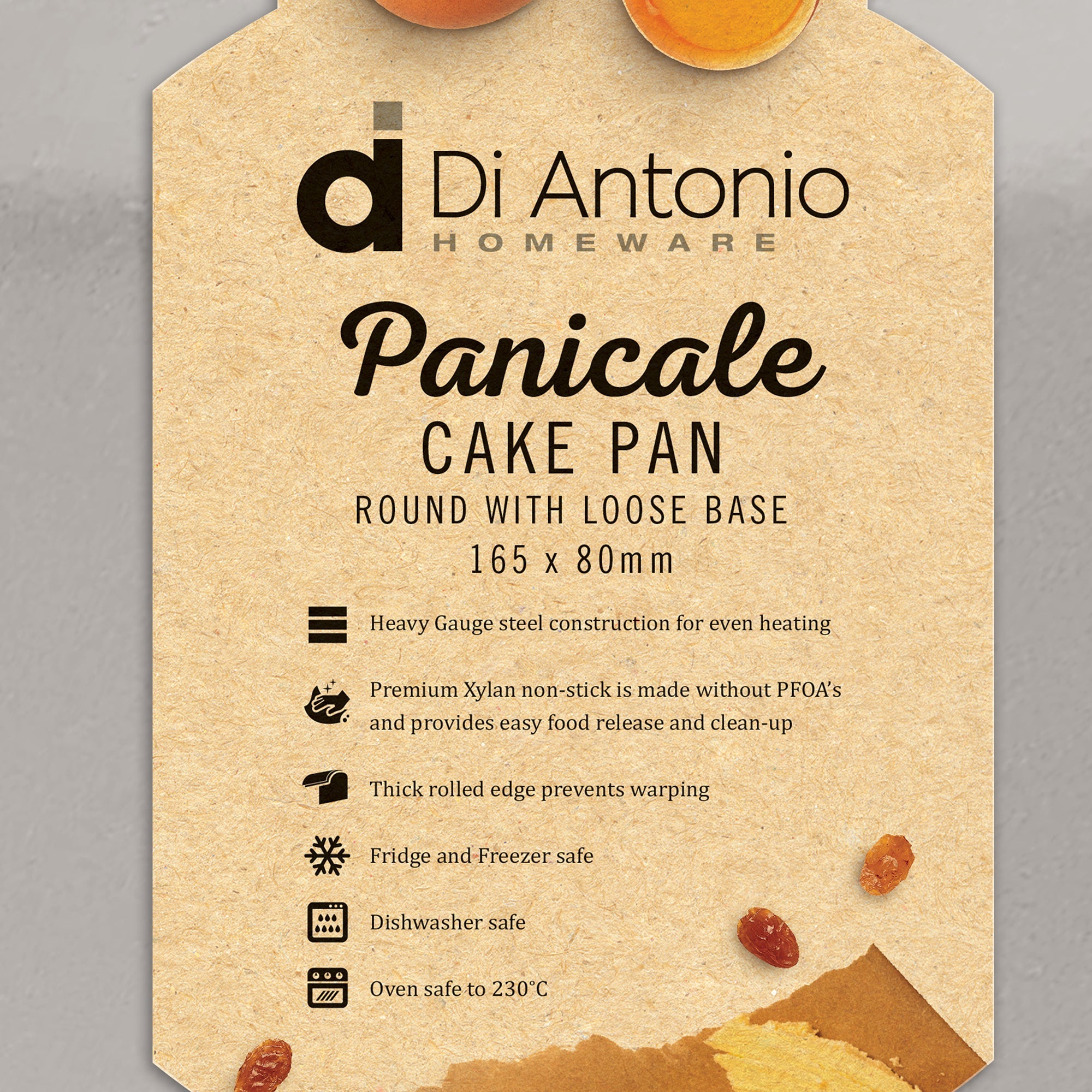 Cake Pan Round Loose Base 165x80mm Panicale