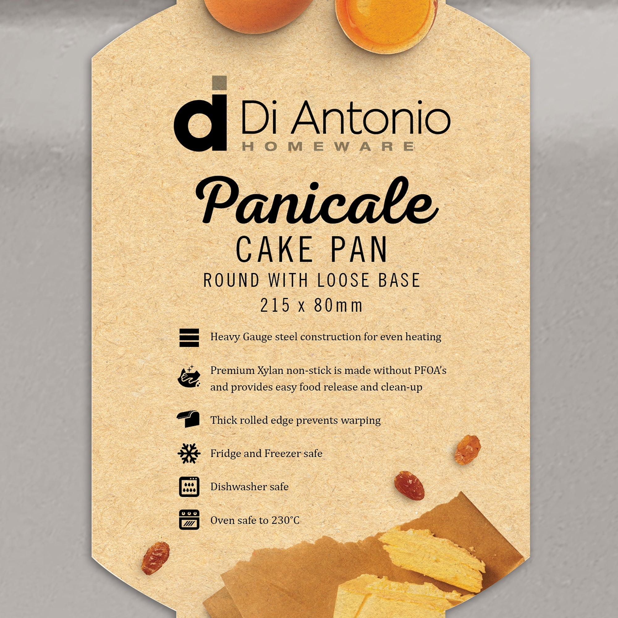 Cake Pan Round Loose Base 215x80mm Panicale