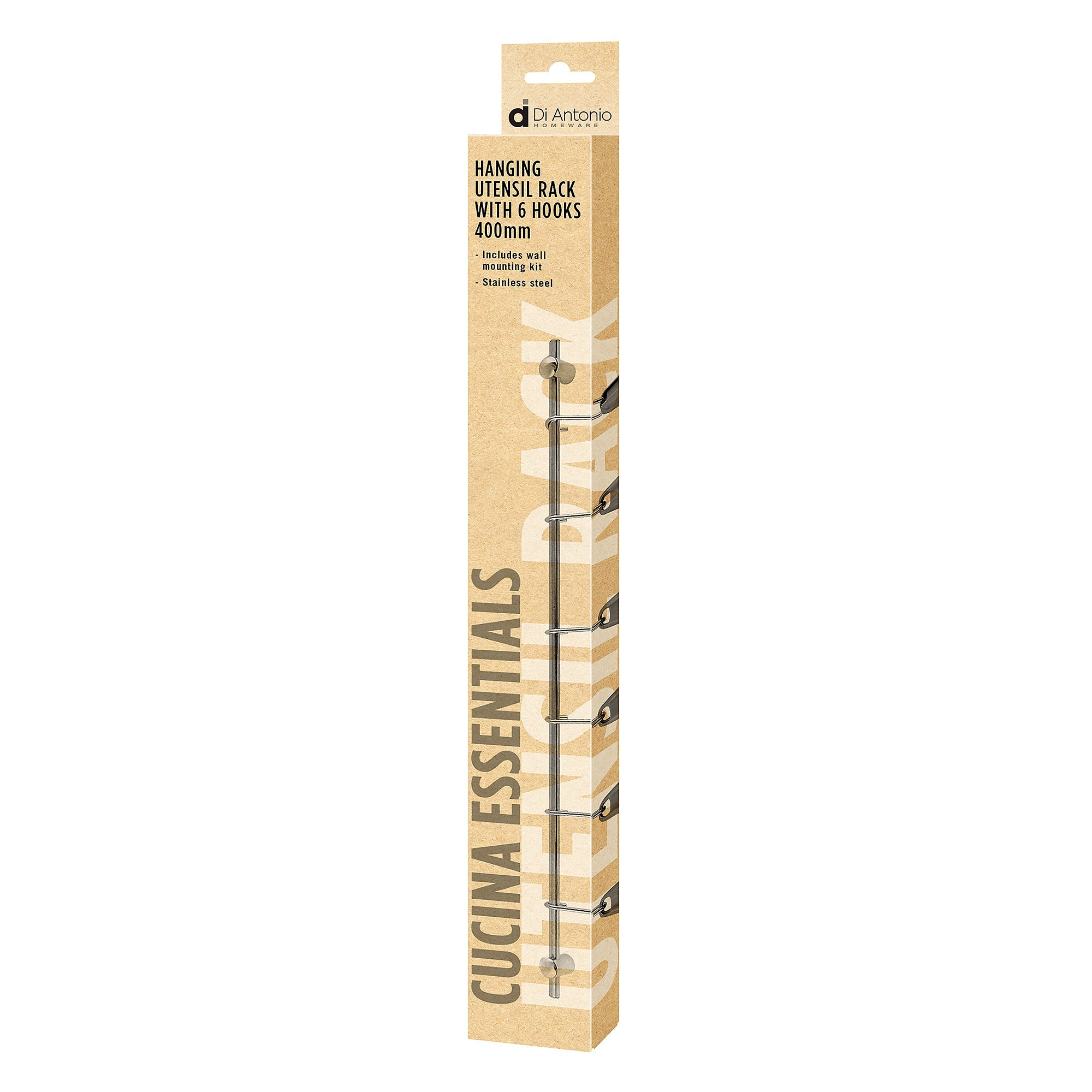 Hanging Rack 390mm with 6 Hooks (included)