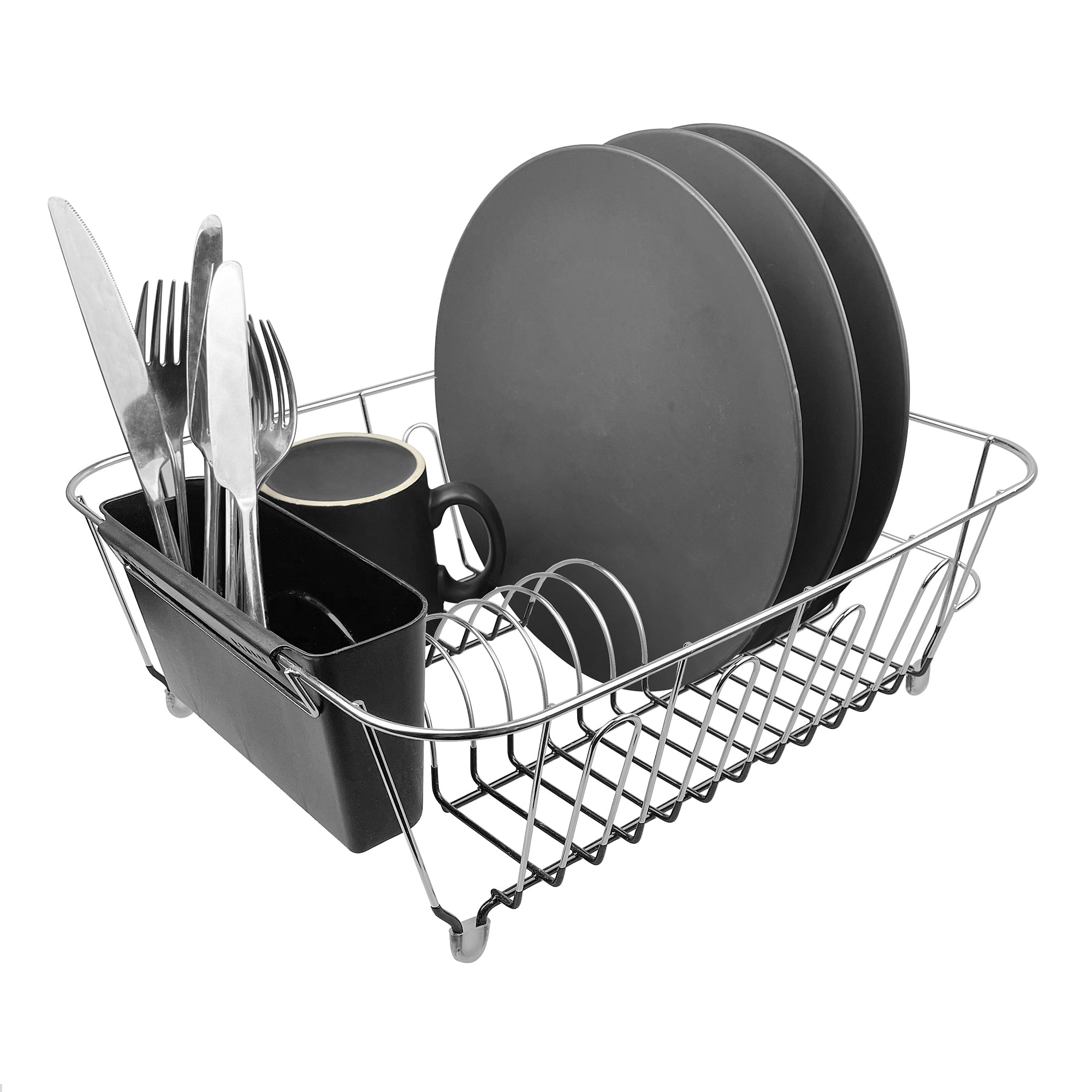 Dish Rack 300x280x135mm Dipped Chrome Black